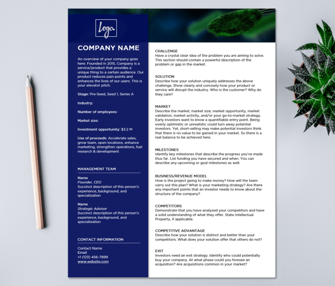 Microsoft Word One Pager Template Free Word Template