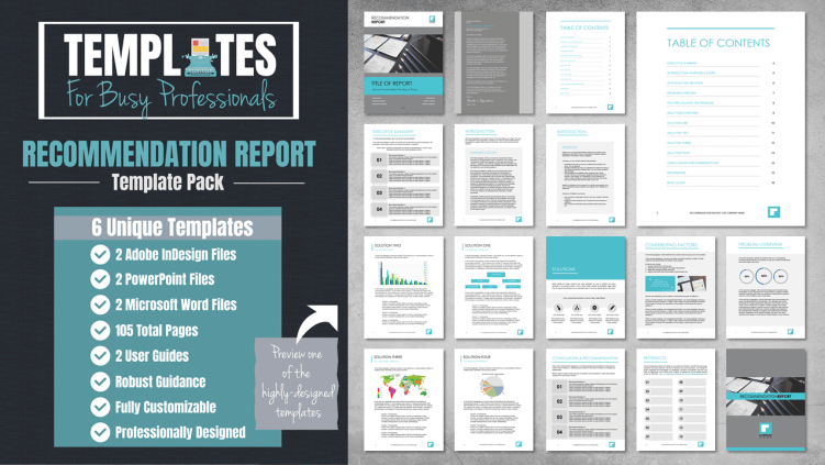 how to write a recommendation in a report
