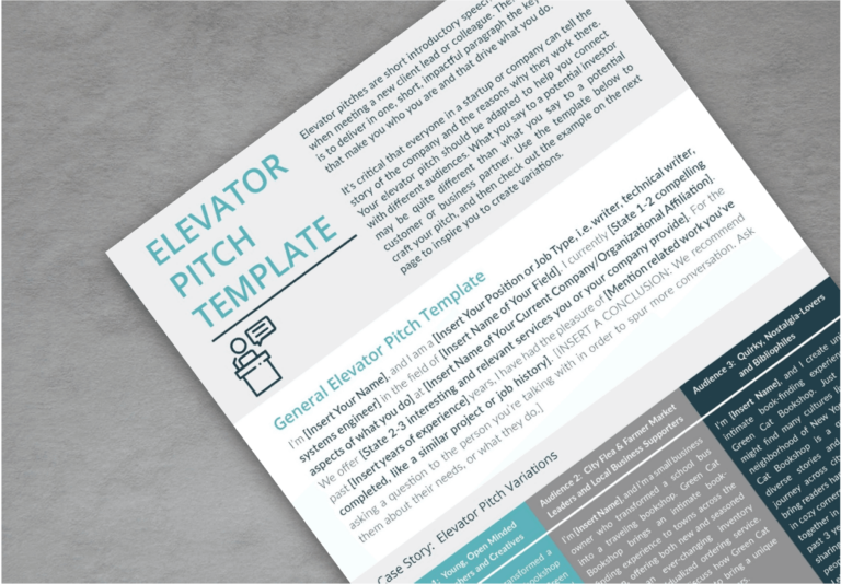 Elevator Pitch Template